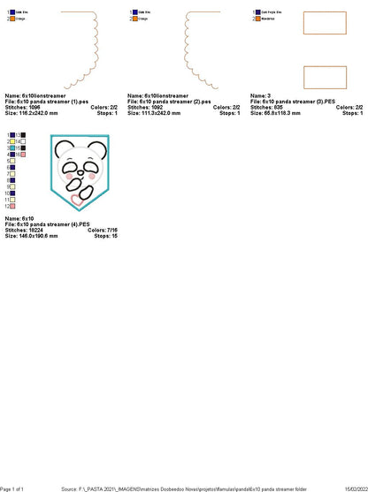 Baby Panda Nursery Flag Decor - ITH Project - Machine Embroidery Design