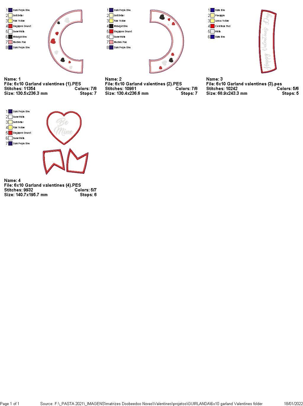 Valentine's Day Wreath - ITH Project - Machine Embroidery Design