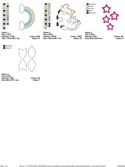 Unicorn Door Ornament - ITH Project - Machine Embroidery Design