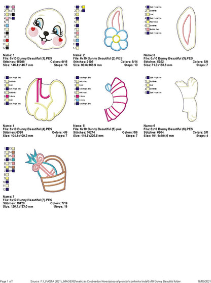 Bunny Girl with Eggs Basket Ornament - ITH Project - Machine Embroidery Design