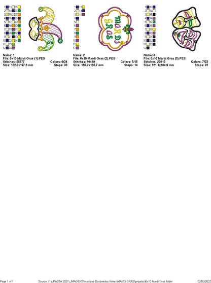 Mardi Gras Door Ornament - ITH Project - Machine Embroidery Design