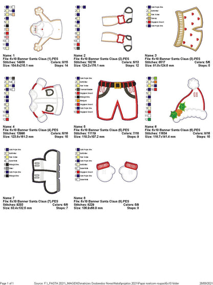 Banner Santa Claus Clothes - ITH Project - Machine Embroidery Design