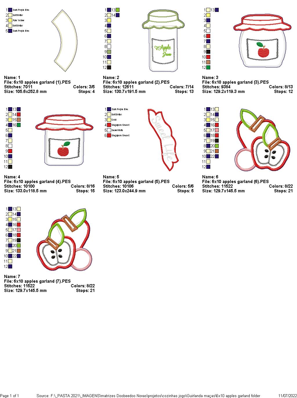Apples Wreath - ITH Project - Machine Embroidery Design
