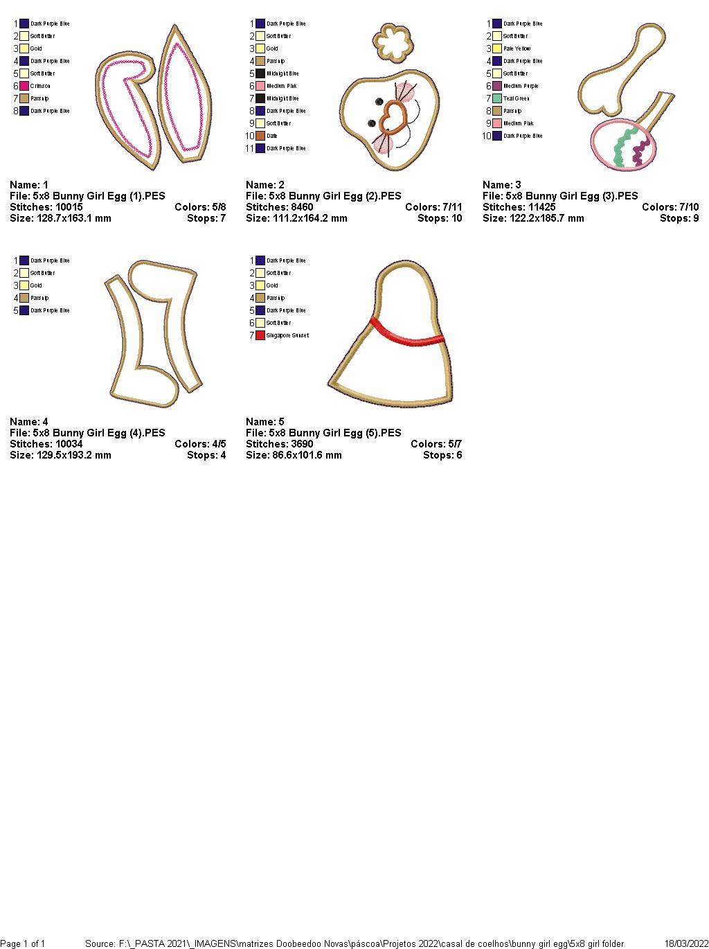 Bunny Couple and Easter Egg - ITH Project - Machine Embroidery Design