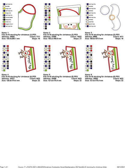 Christmas Stocking Door Ornament - ITH Project - Machine Embroidery Design