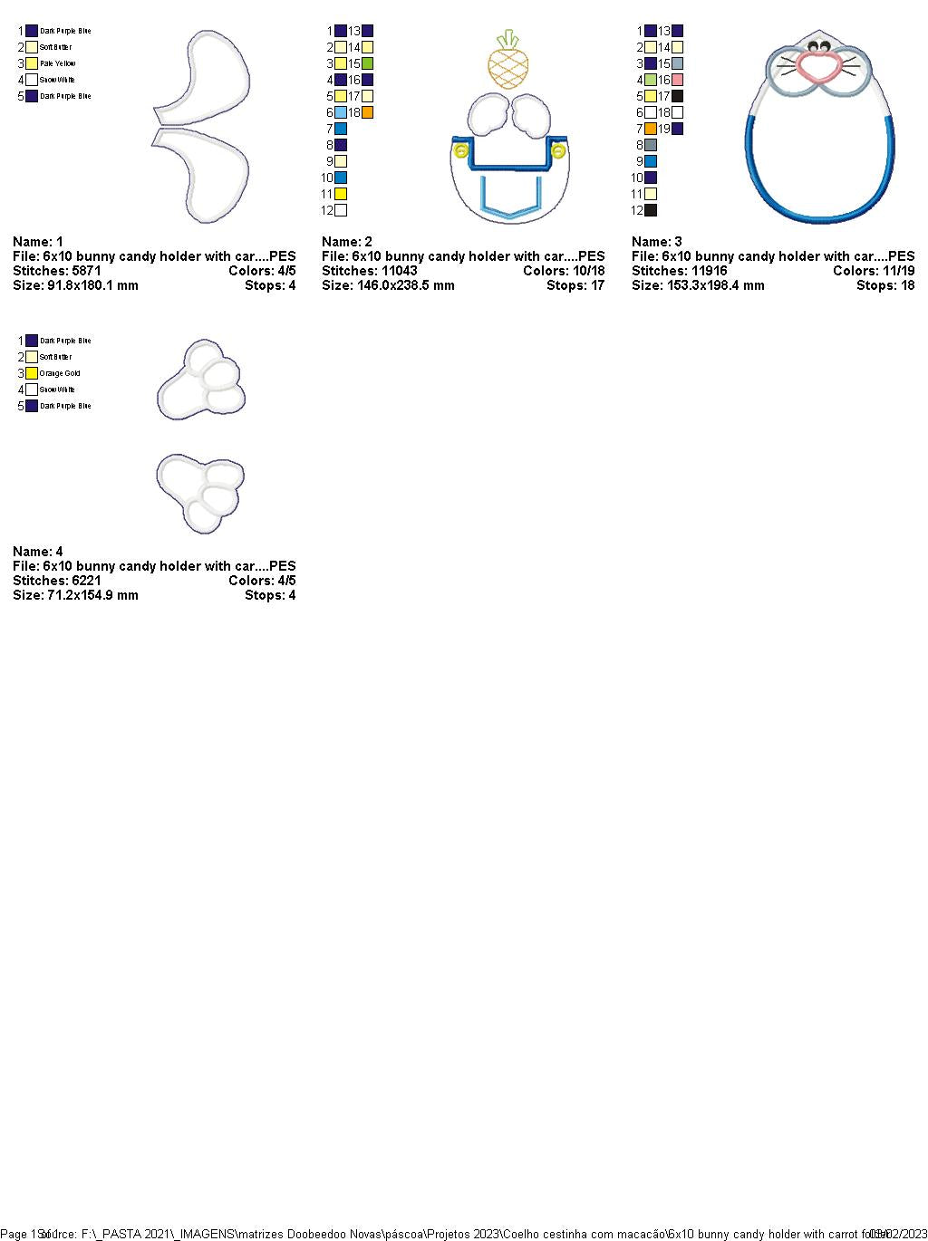 Bunny Candy Holder with Carrot - ITH Project - Machine Embroidery Design