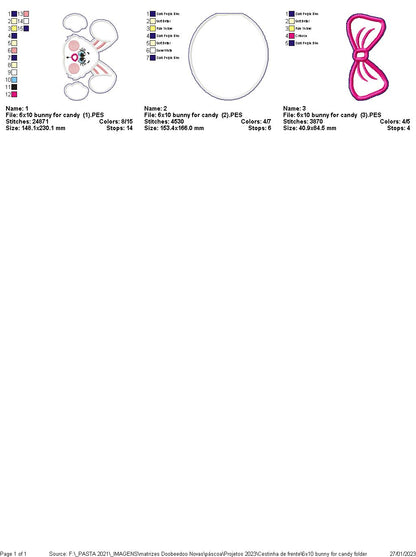 Bunny with Pocket - ITH Project - Machine Embroidery Design