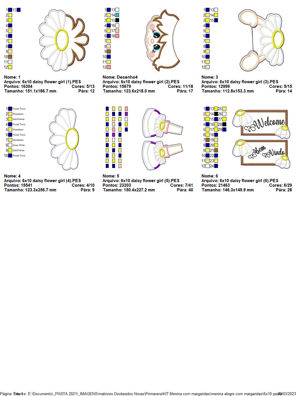 Cheerful Florist Daisy Spring - ITH Project - Machine Embroidery Design