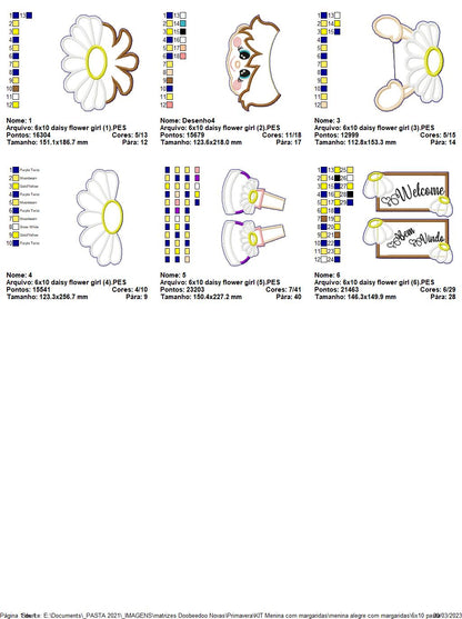 Cheerful Florist Daisy Spring - ITH Project - Machine Embroidery Design