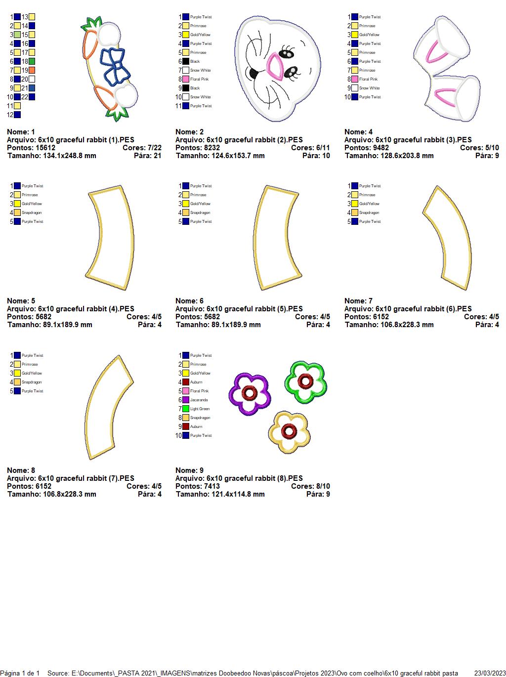 Graceful Rabbit - ITH Project - Machine Embroidery Design