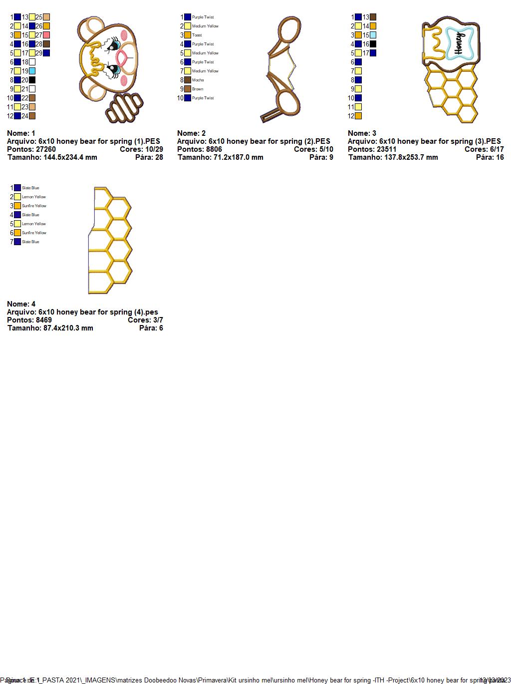 Honey Spring Bear - ITH Project - Machine Embroidery Design