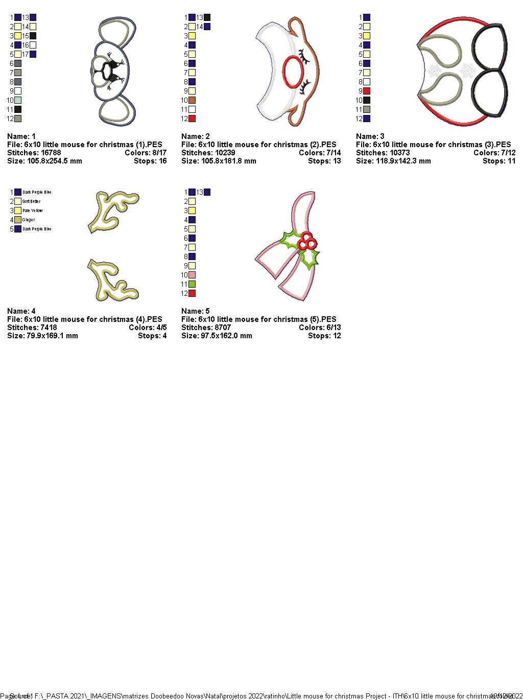 Little Christmas Mouse - ITH Project - Machine Embroidery Design