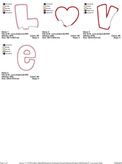 Love - ITH Project - Machine Embroidery Design