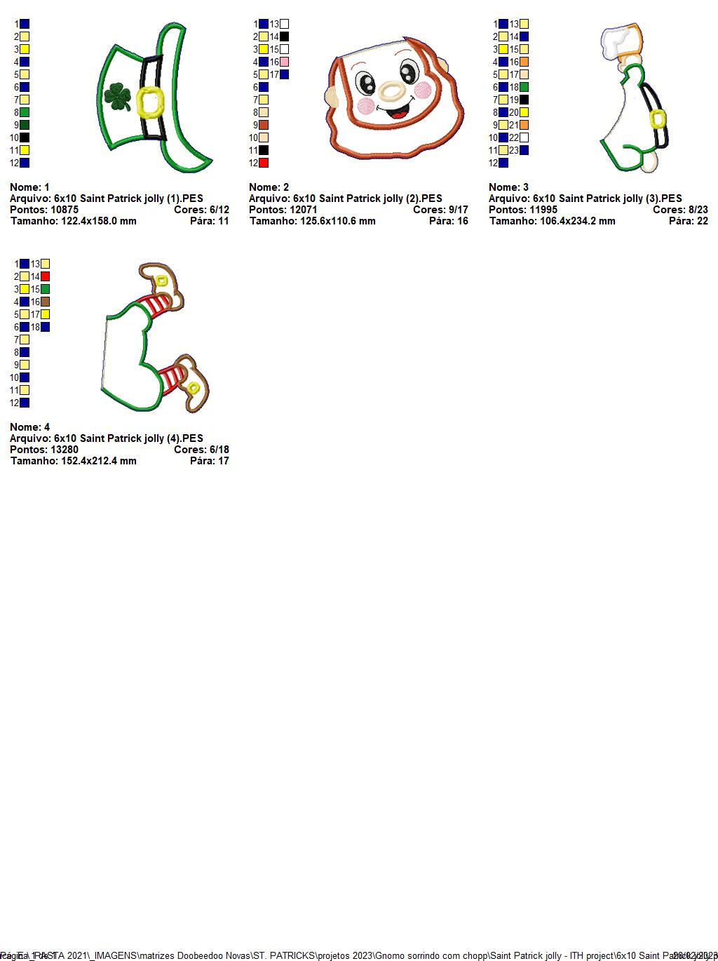 Smiling Leprechaun with Beer - ITH Project - Machine Embroidery Design