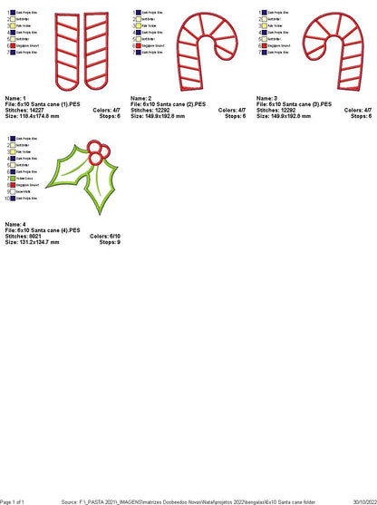 Santa Canes Christmas - ITH Project - Machine Embroidery Design