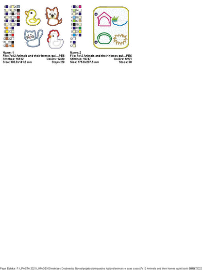 Animals and their Homes Sensory Book - ITH Project - Machine Embroidery Design