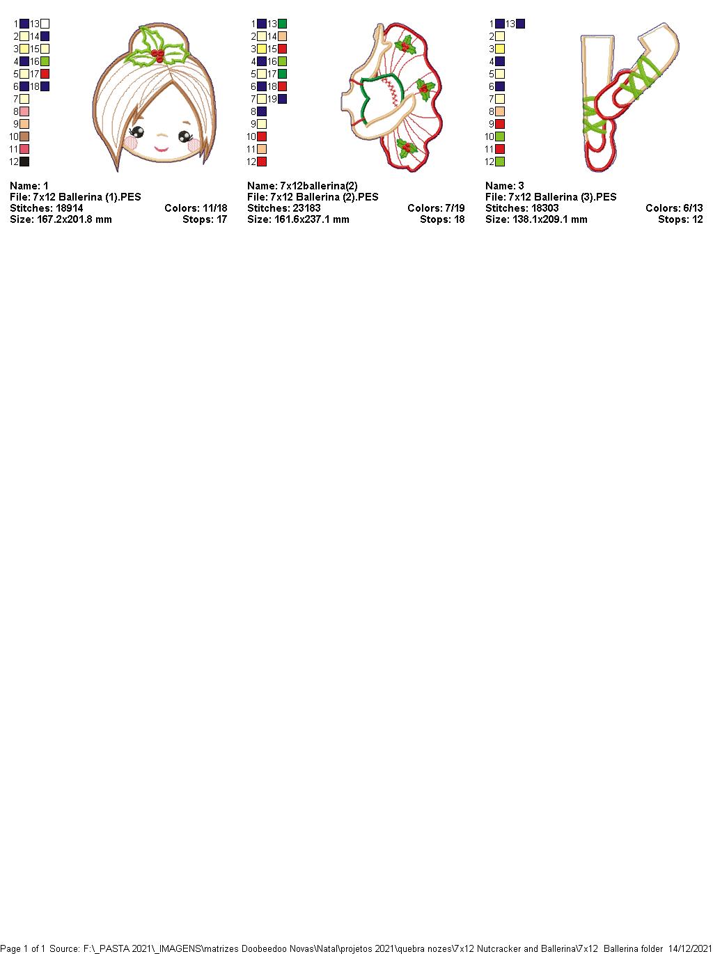 Nutcracker Ballerina Vase Ornament - ITH Project - Machine Embroidery Design