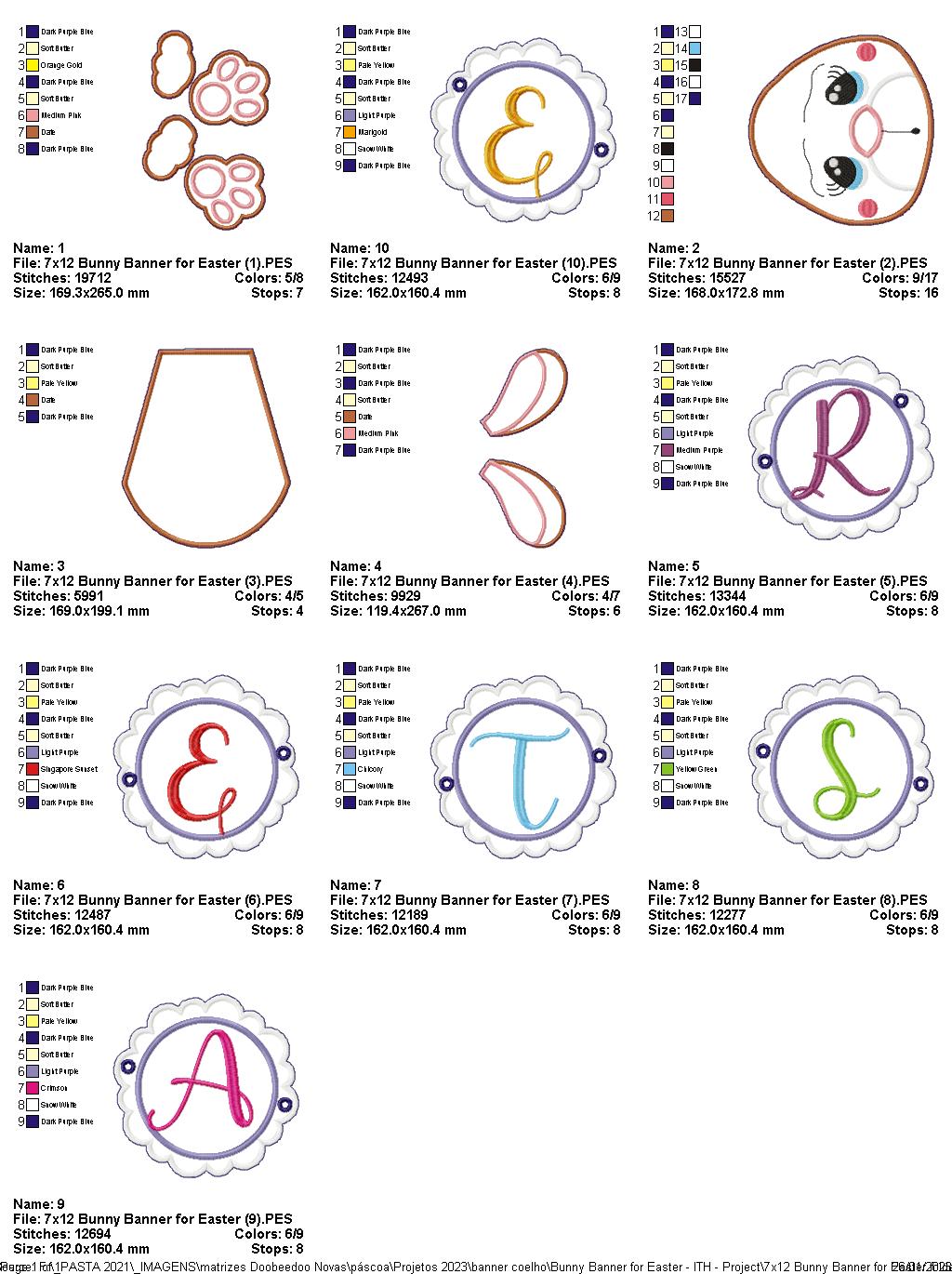 Bunny Banner for Easter - ITH Project - Machine Embroidery Design