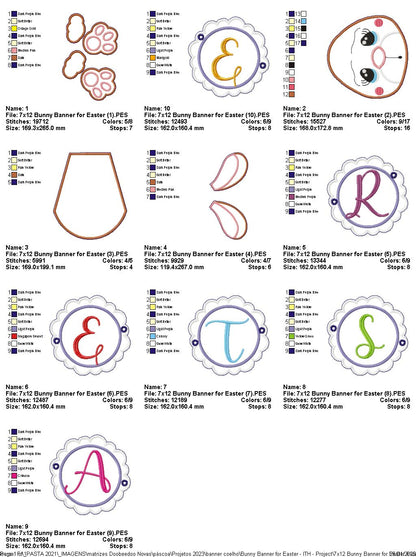 Bunny Banner for Easter - ITH Project - Machine Embroidery Design