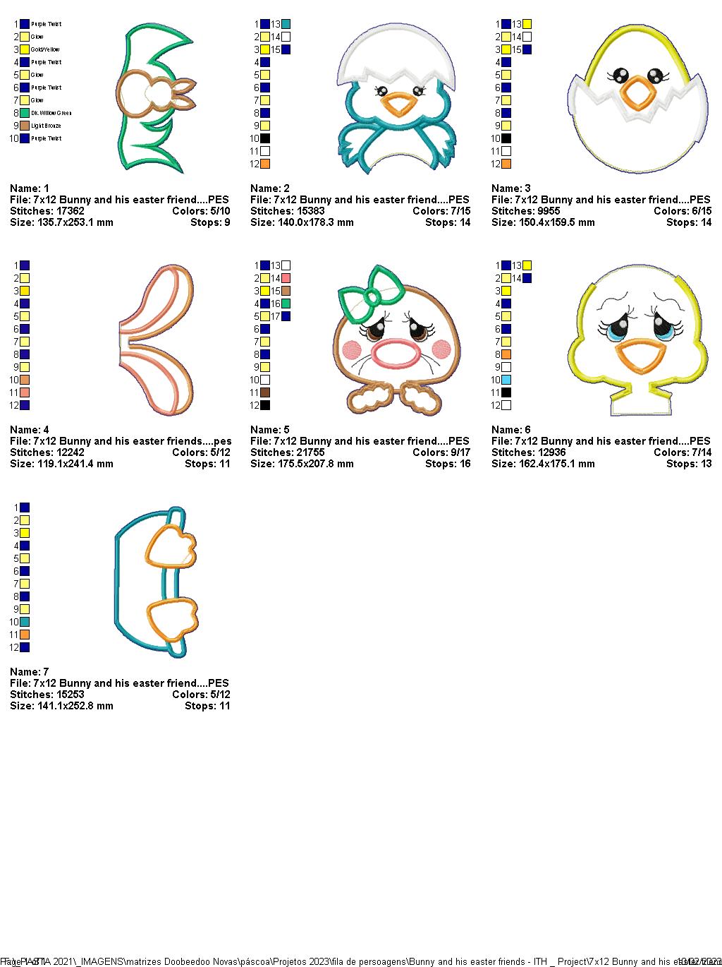 Bunny and his Easter Friends - ITH Project - Machine Embroidery Design