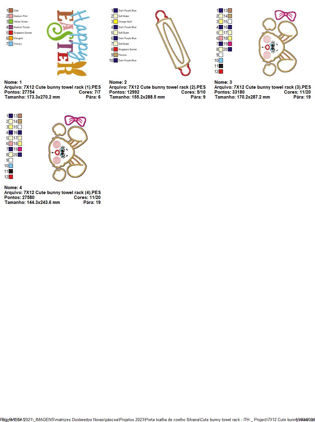Cute Bunny Dishcloth Holder - ITH Project - Machine Embroidery Design
