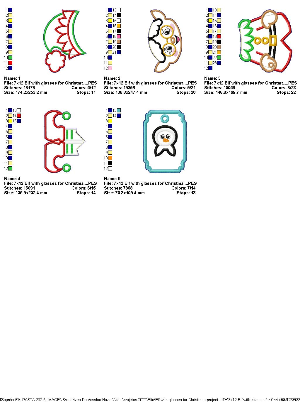 Elf with Glasses - ITH Project - Machine Embroidery Design