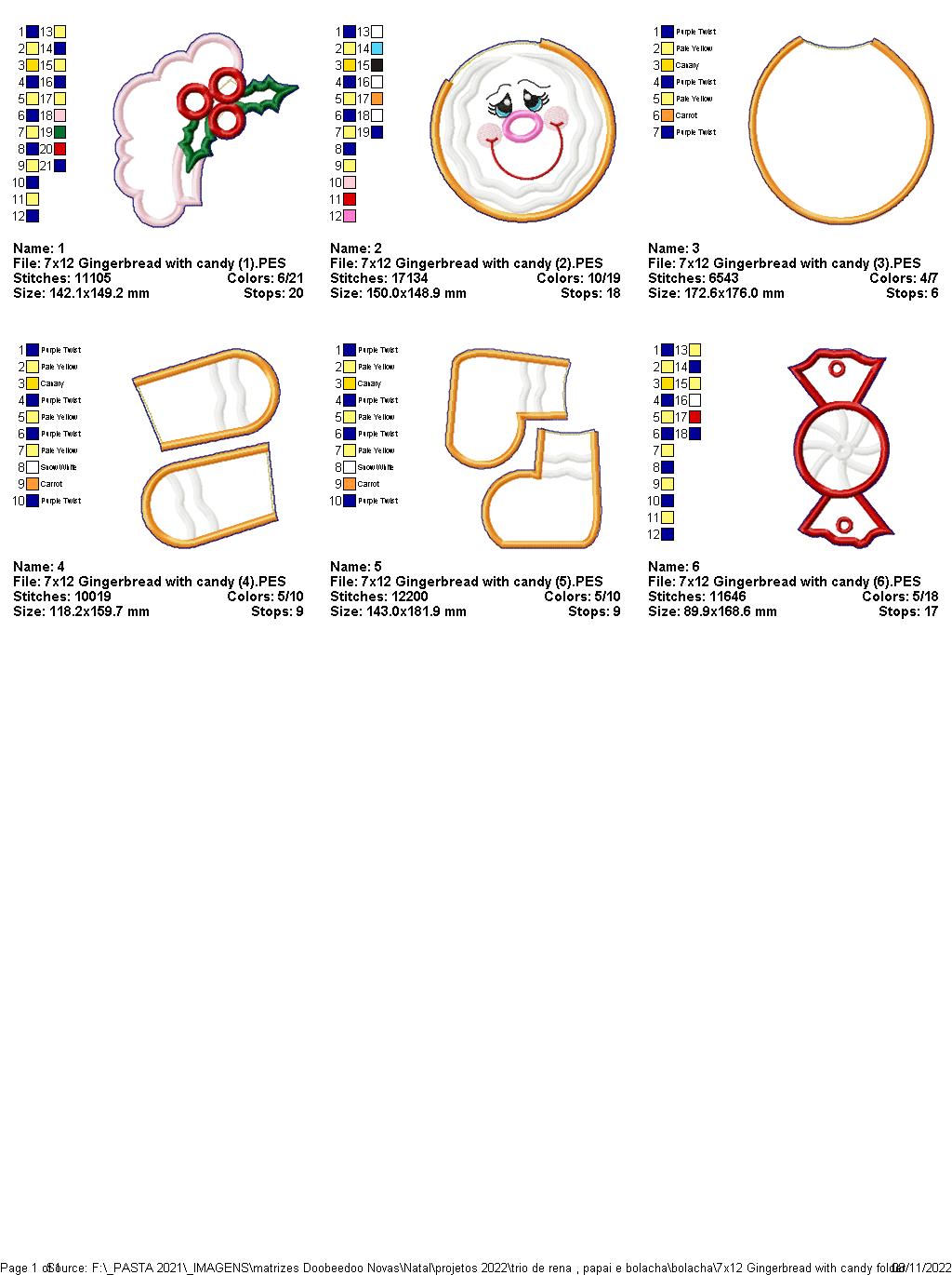 Gingerbread With Candy Vase Ornament - ITH Project - Machine Embroidery Design