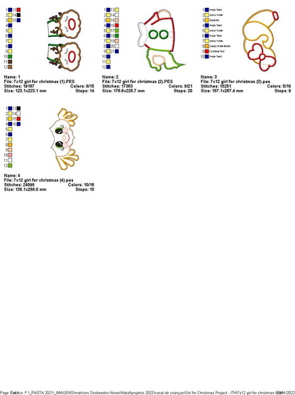 Beautiful Girl for Christmas - ITH Project - Machine Embroidery Design