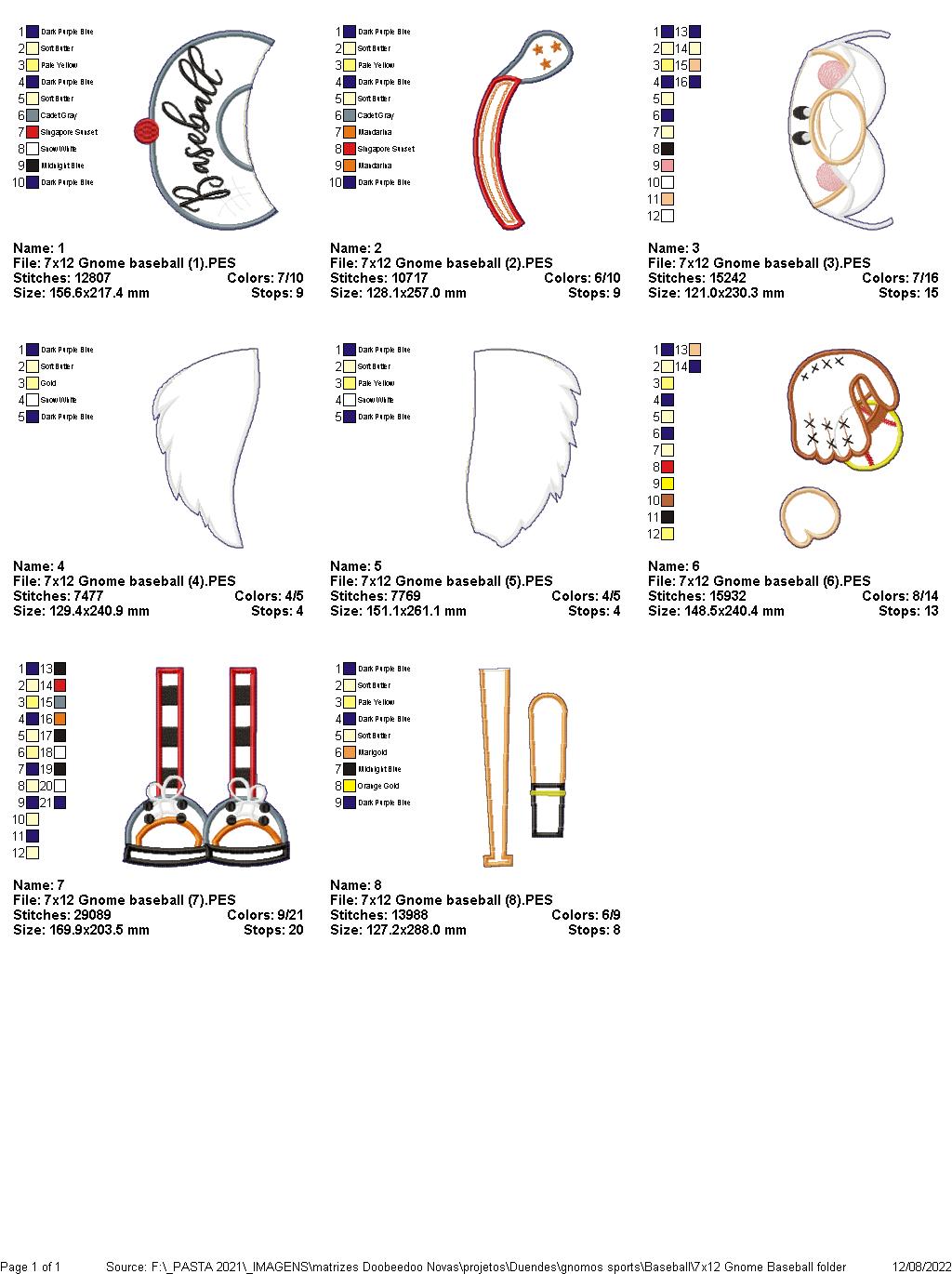 Gnome Baseball - ITH Project - Machine Embroidery Design
