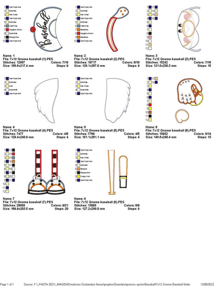 Gnome Baseball - ITH Project - Machine Embroidery Design
