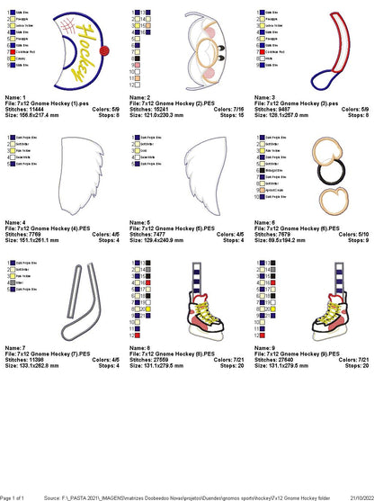 Hockey Gnome - ITH Project - Machine Embroidery Design