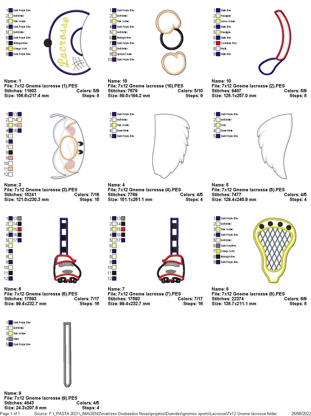 Gnome Lacrosse - ITH Project - Machine Embroidery Design