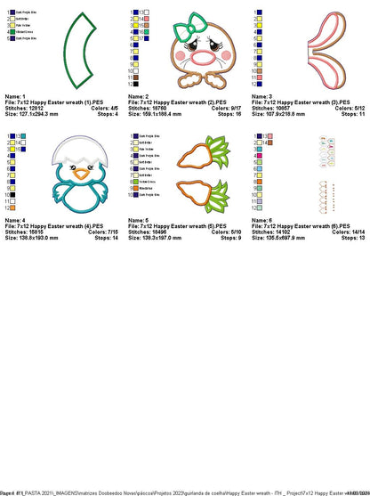 Happy Easter Wreath - ITH Project - Machine Embroidery Design