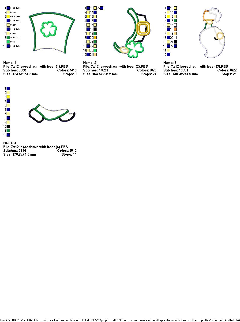 Leprechaun with Beer - ITH Project - Machine Embroidery Design