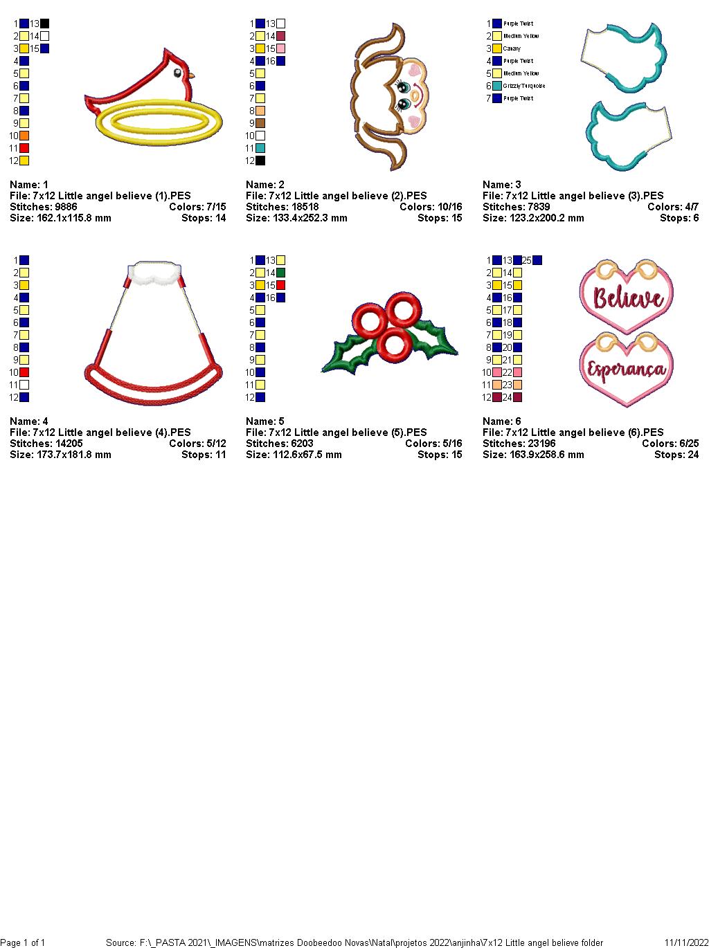 Little Angel Believe Ornament - ITH Project - Machine Embroidery Design