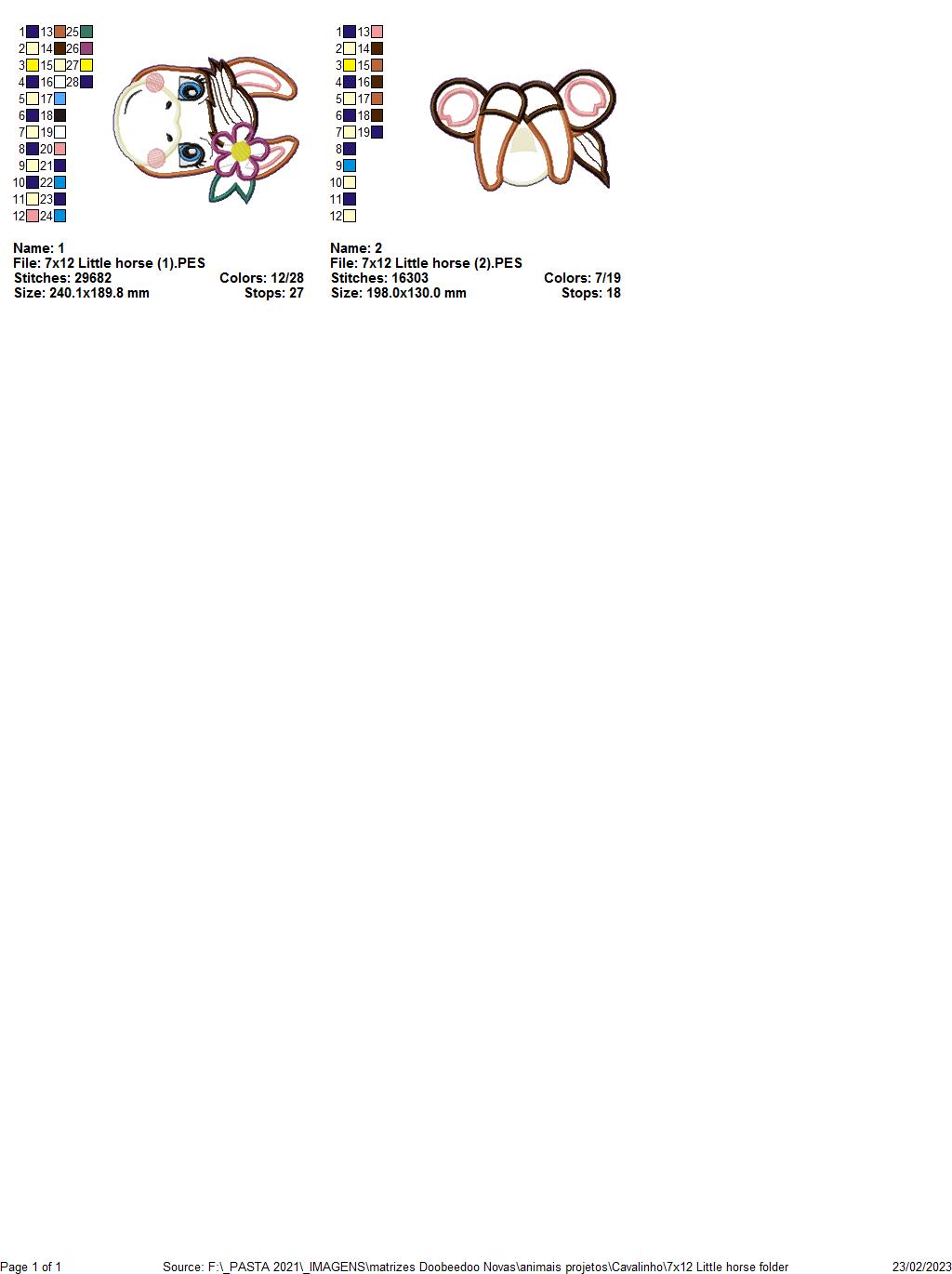 Little Donkey with Flower - ITH Project - Machine Embroidery Design