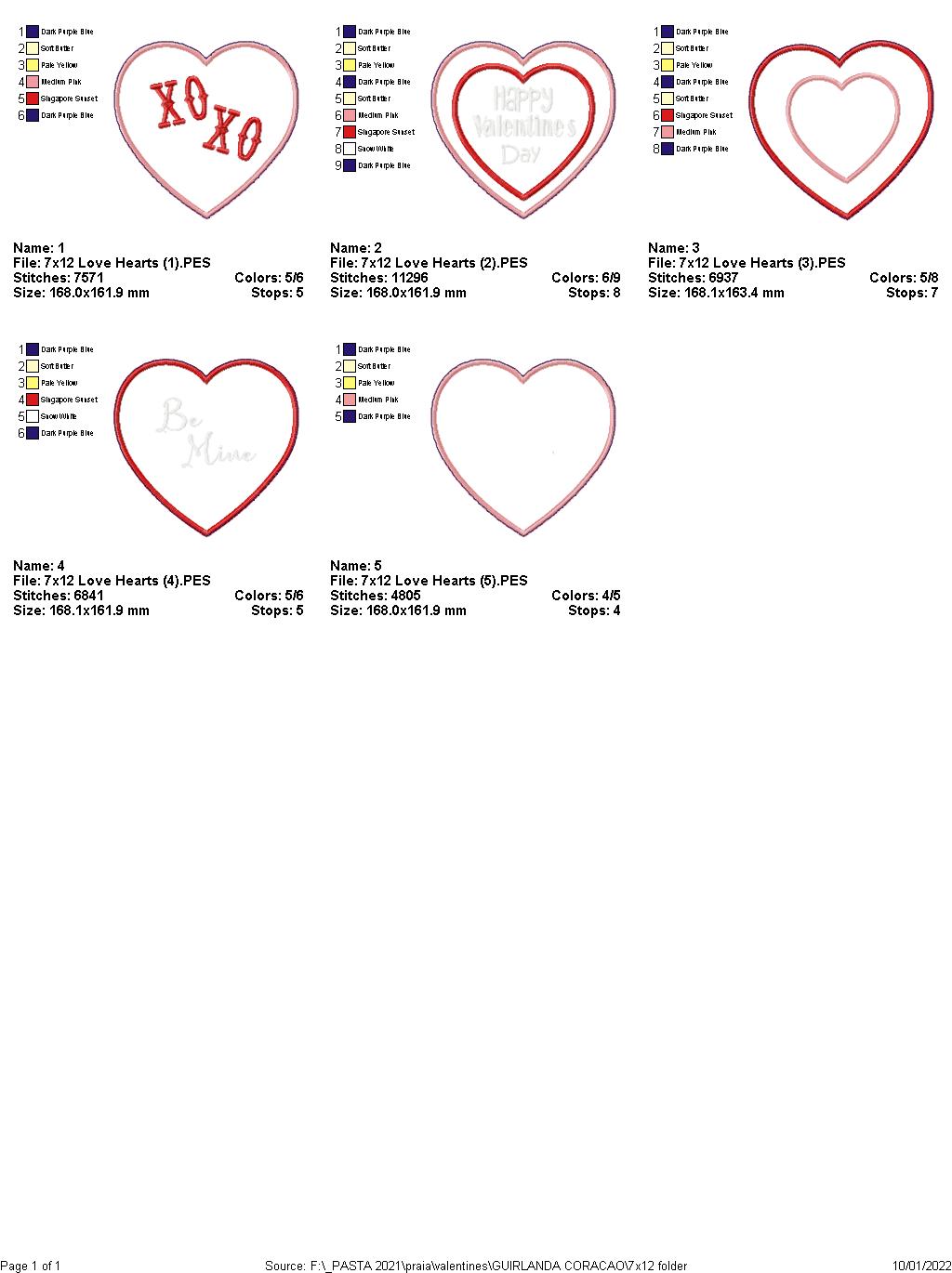 Lots of Hearts Wreath - ITH Project - Machine Embroidery Design