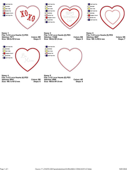 Lots of Hearts Wreath - ITH Project - Machine Embroidery Design