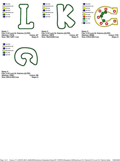 Luck Saint Patrick's - ITH Project - Machine Embroidery Design