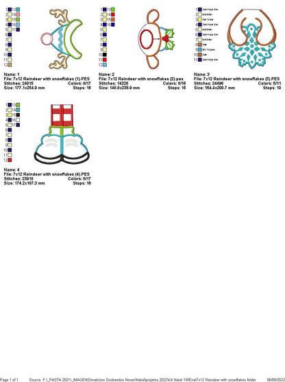 Santa Claus and Christmas Reindeer Set - ITH Project - Machine Embroidery Design