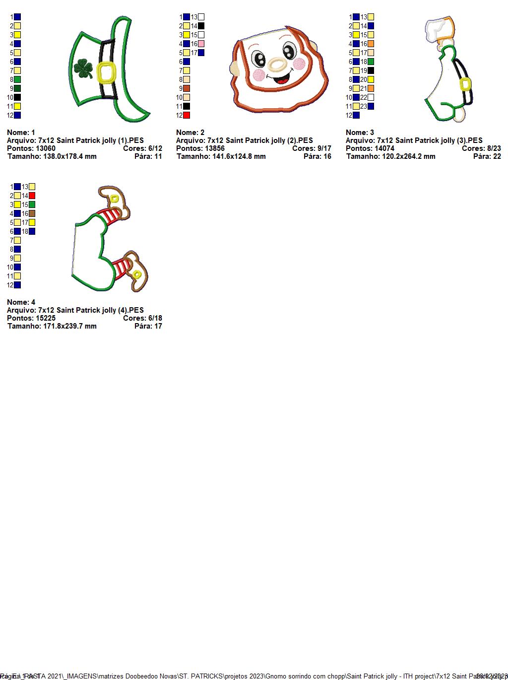 Smiling Leprechaun with Beer - ITH Project - Machine Embroidery Design