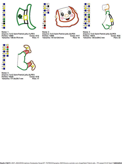 Smiling Leprechaun with Beer - ITH Project - Machine Embroidery Design
