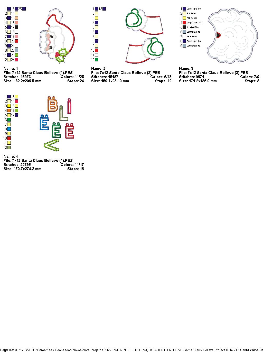 Santa Claus Believe - ITH Project - Machine Embroidery Design