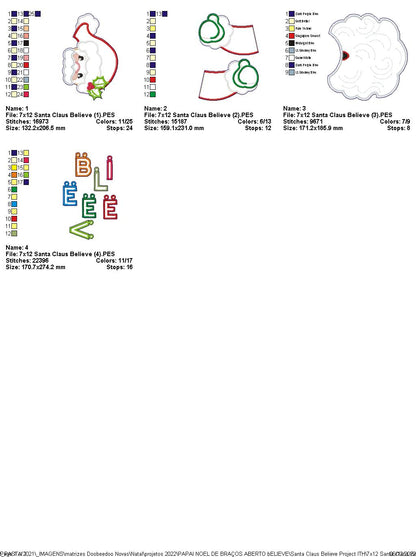 Santa Claus Believe - ITH Project - Machine Embroidery Design
