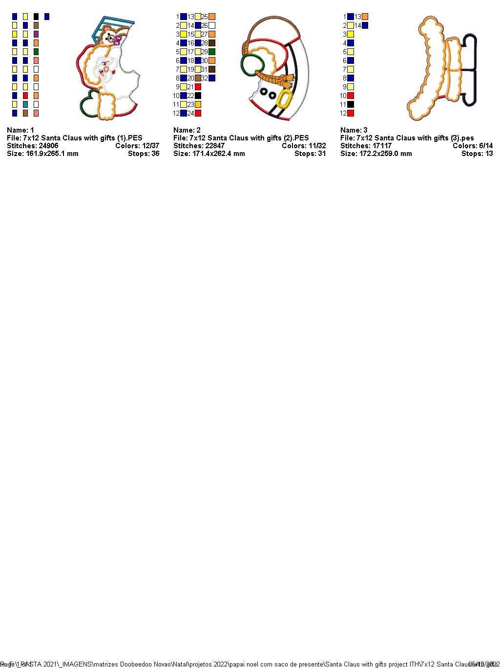 Santa Claus With Gifts - ITH Project - Machine Embroidery Design