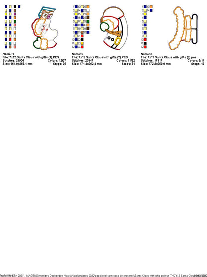 Santa Claus With Gifts - ITH Project - Machine Embroidery Design