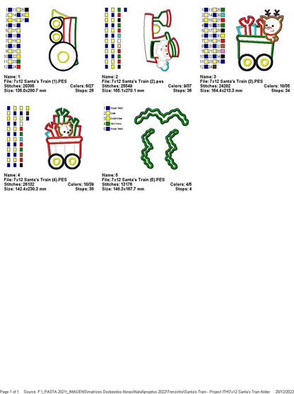 Santa's Train - ITH Project - Machine Embroidery Design