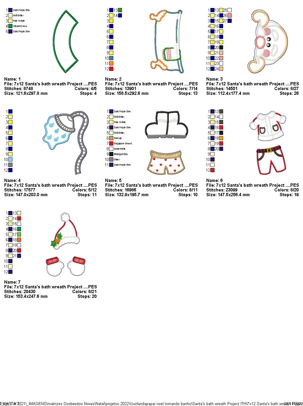 Santa's Bath Wreath - ITH Project - Machine Embroidery Design