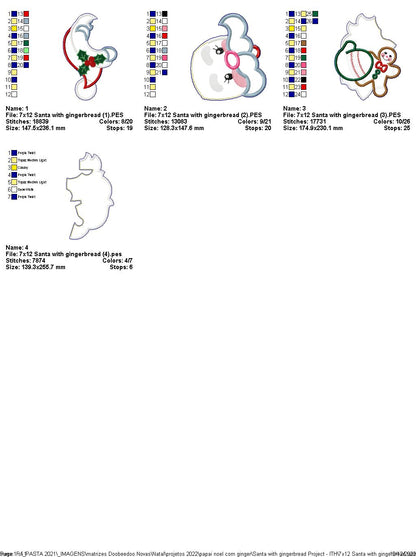 Santa Claus Holding a Gingerbread - ITH Project - Machine Embroidery Design