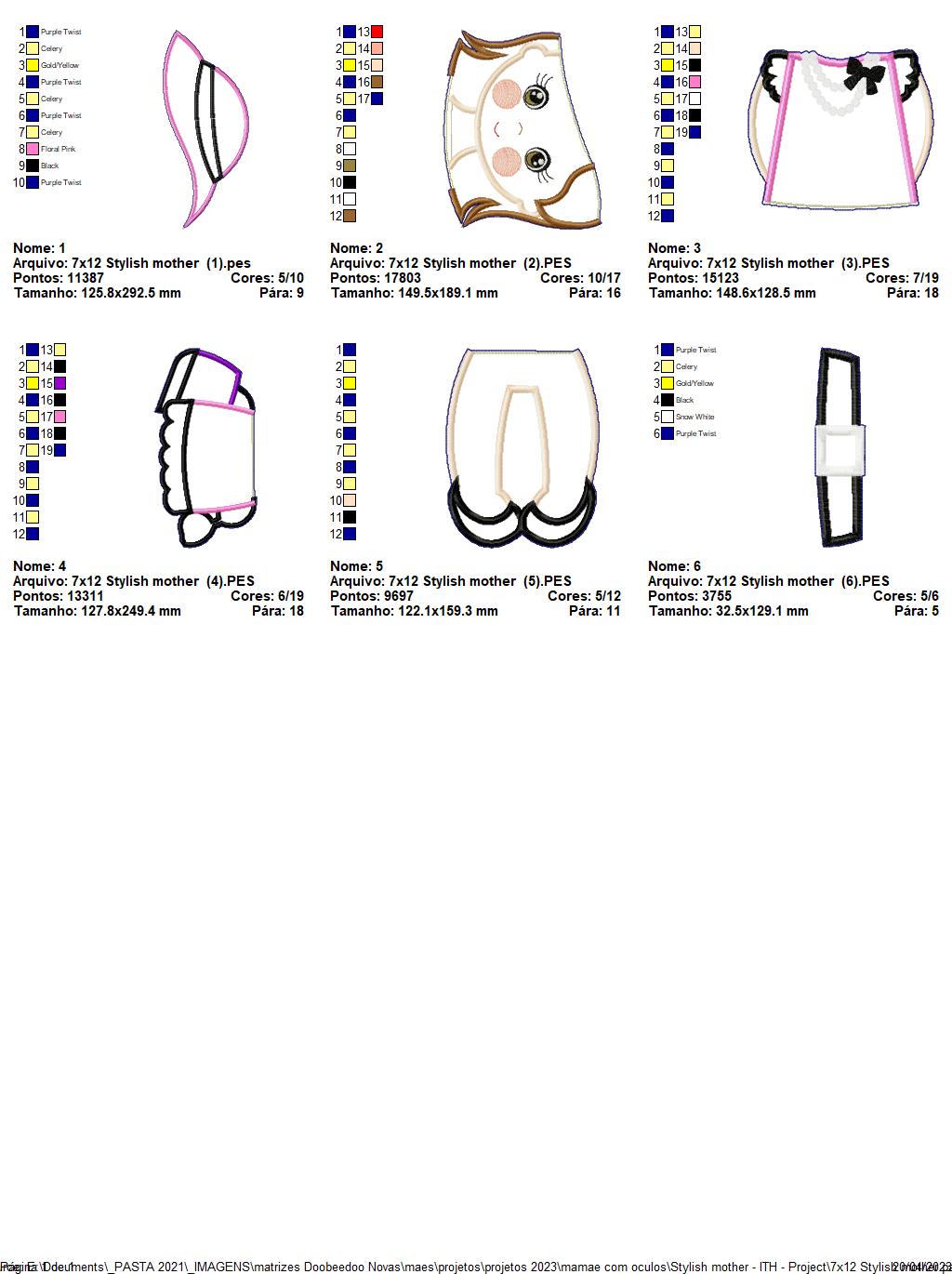 Stylish Mother Mothers Day Ornament - ITH Project - Machine Embroidery Design